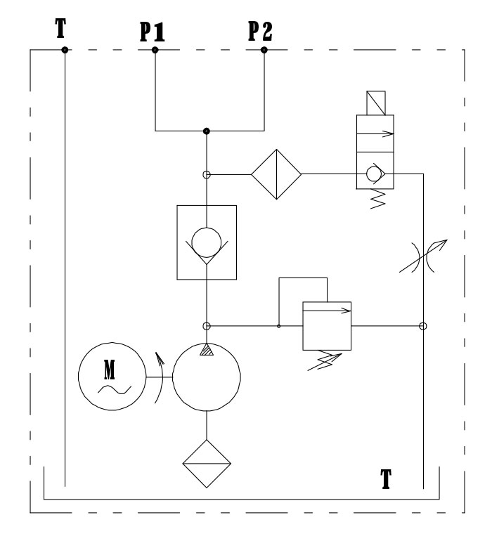 Scheme HYDROMOT Hydraulic Power Pack, compact power pack 2kW, 6,5 l/min