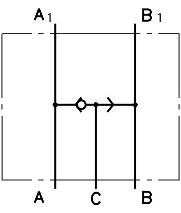 Diagrama de conexión M+S Válvula de cambio para liberación de freno para motor hidráulico MT Tipo: KPWT