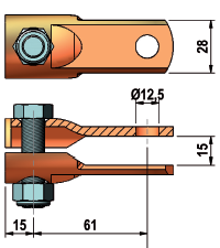 Dimension Clevis for brake cylinder HMZY-Bremszylinder
