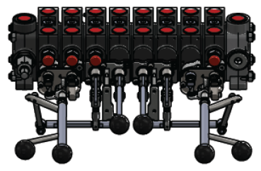 Preview: Sektionsventil 80 l/min, 8 Sektionen, doppelt wirkend, mit manueller Ansteuerung