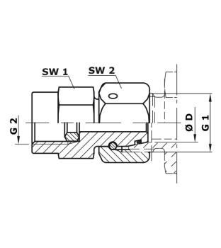Pressure gauge swivel connector 10L