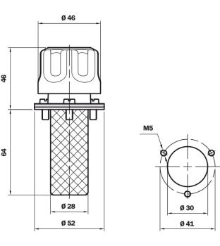 Preview: Einfüll- und Belüftungsfilter, Qmax. 200 l/min, 10 µm, Typ TA-46