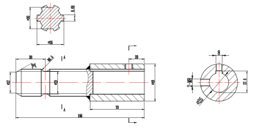 Preview: Zapfwellenadapter, Profilhülse 25mm mit 6-Zahn Zapfen 1.3/8" mit Bohrungen