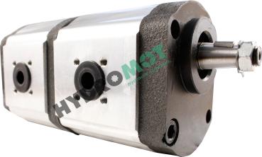 Preview: Hydraulic Gear Pump, BG2 + BG2, DIN flange (type 4), con. shaft 1:5 (type D), Stage 1 with 16ccm/REV, Stage 2 selectable, rotation left