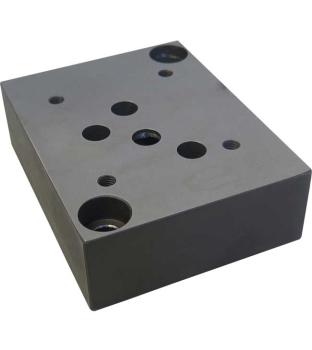 Preview: Grundplatte 1-fach NG10 (CETOP 5), Stahl, Anschlüsse unten