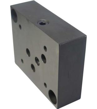 Preview: Grundplatte 1-fach NG10 (CETOP 5), Stahl, Anschlüsse unten