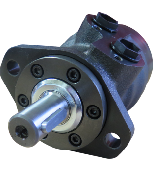 Preview: Hydraulikmotor M+S MR160 mit Wickelschutz für Kehrbesenantrieb