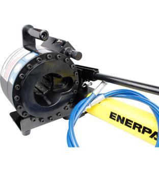 Preview: Mobile Schlauchpresse für Hydraulikschlauch HMSP P20P mit Backensätzen, ENERPAC Handpumpe