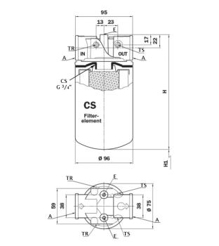 Preview: Rücklauffilter, Qmax. 56 l/min, Rohrleitung, 10 µm nom., Typ MPS-070