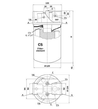 Preview: Rücklauffilter, Qmax. 138 l/min, Rohrleitung, 10 µm nom., Typ MPS-100