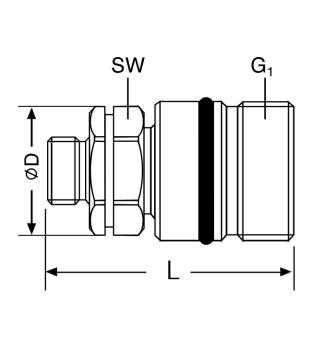 Schraubkupplung, Muffe für Schnellkupplung BG 1, 1/4" Innengewinde, Typ HMSTK-SK1-VV04BSP06M