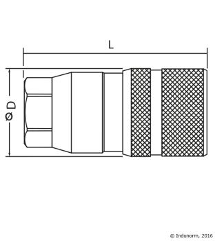 Preview: Steckkupplung flachdichtend, Muffe für Schnellkupplung BG 2, 3/8" Innengewinde, unter Druck kuppelbar Typ HMSTK-ST3FF06BSP10M