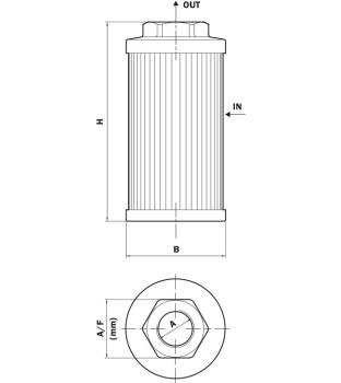 Preview: Saugfilter, Tankeinbau, Qmax. 22 l/min, 90 µm, Typ STR-050
