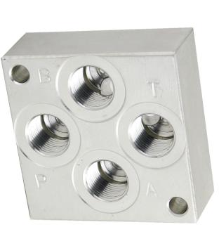 Preview: Piastra base singola NG06 (CETOP 3), connessioni inferiori, in alluminio