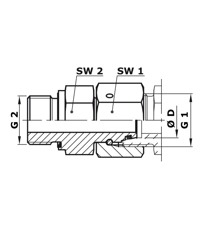 Swivel Connector Male Bspp Thread Deger35l 1 1 4 Hydromot