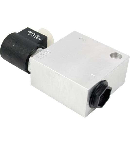 Elettrovalvola, valvola a sede 2/2 vie, raccordi G 1/2", 80 l/min, valvola idraulica, normalmente chiusa