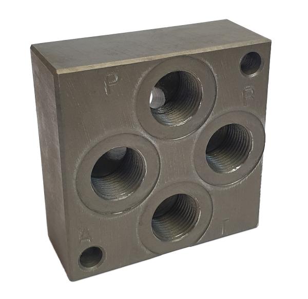 Hydraulik Grundplatte NG06 Cetop 3 Stahl front