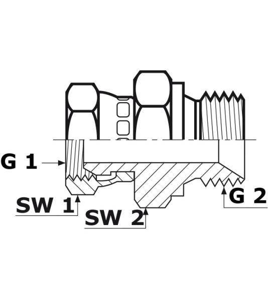 Réduction directe, réglable 3/8"-1/4"