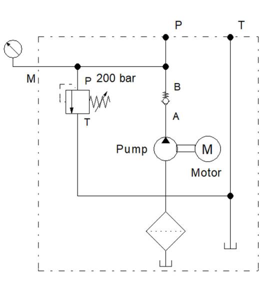 Diagrama eléctrico HYDRONIT Grupos hidráulica, Grupos compacta, motor de accionamiento de CA de 400 V, versión básica