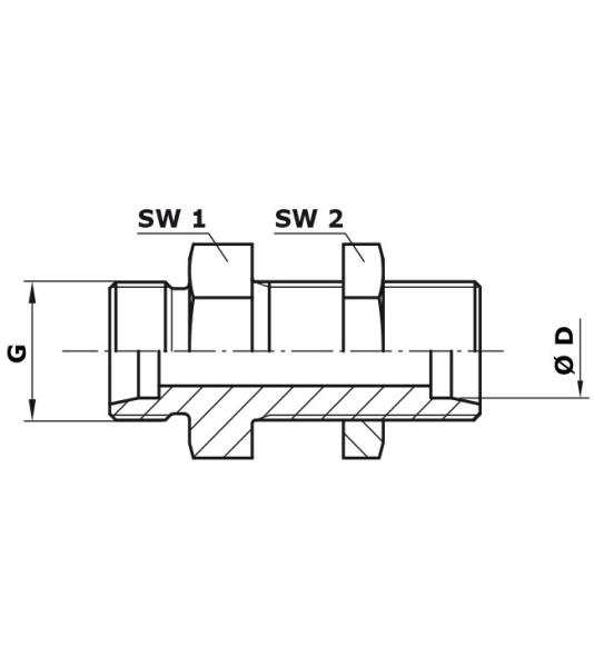 Straight bulkhead union 10S