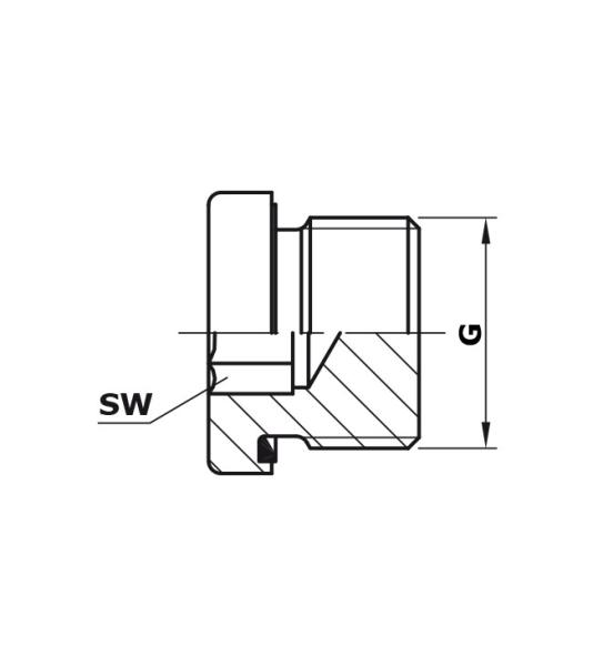 Tappo a vite per bicchiere a vite, metrico M33x2,0