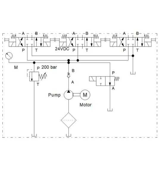 Diagrama eléctrico HYDRONIT Grupos hidráulica, Grupos compacta, motor de accionamiento de CA de 400 V