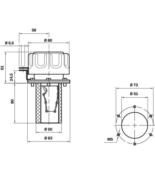 Filtre de remplissage et d'aération, Qmax. 550 l/min, 10 µm, type TA-80