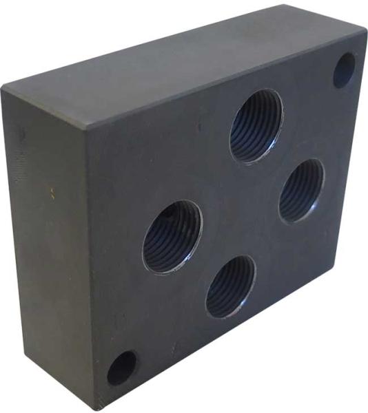 Grundplatte 1-fach NG10 (CETOP 5), Stahl, Anschlüsse seitlich