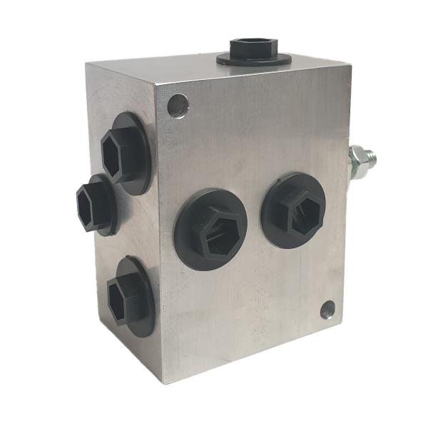 Manifold 1-stage CETOP 3, Aluminium, with pressure relief valve