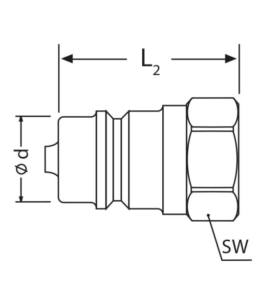 Acoplamiento enchufable, macho para acoplamiento rápido BG 3, 1/2" rosca interna, tipo HMSTK-ST-NV08BSP12S