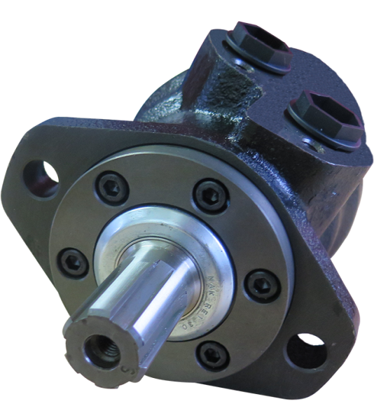 Motore idraulico M+S MR160 con protezione dell'avvolgimento per l'azionamento della spazzatrice, albero multispazio