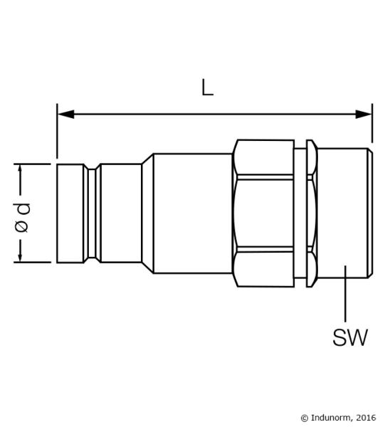 Quick Coupling, FlatFace design, Male, Group 2, male bulkhead 12L, Type HMSTK-ST-FF18CELS12-10S