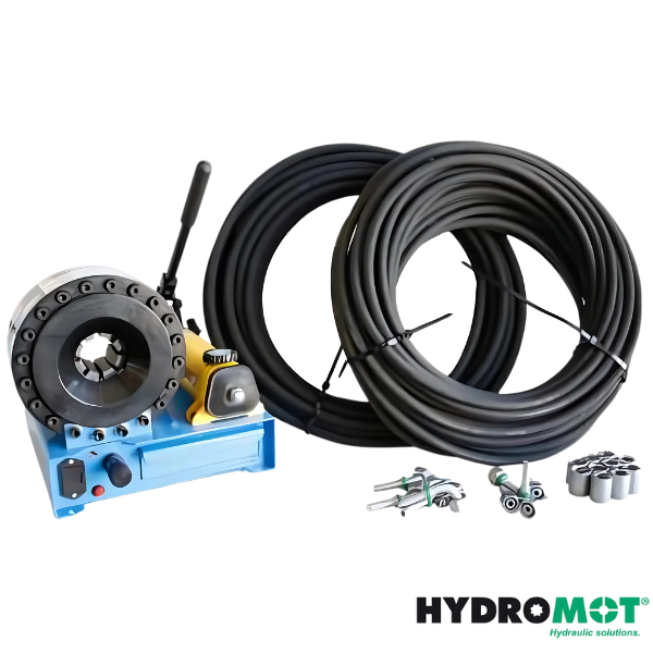 Katalogbild BUNDLE2 - Mobile Schlauchpresse für Hydraulikschlauch HMSP-P16HP, incl. Pressbacken und Schlauchmaterial+