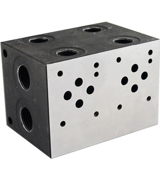 Grundplatte zweifach 2-fach NG06 Cetop 3 Stahl front