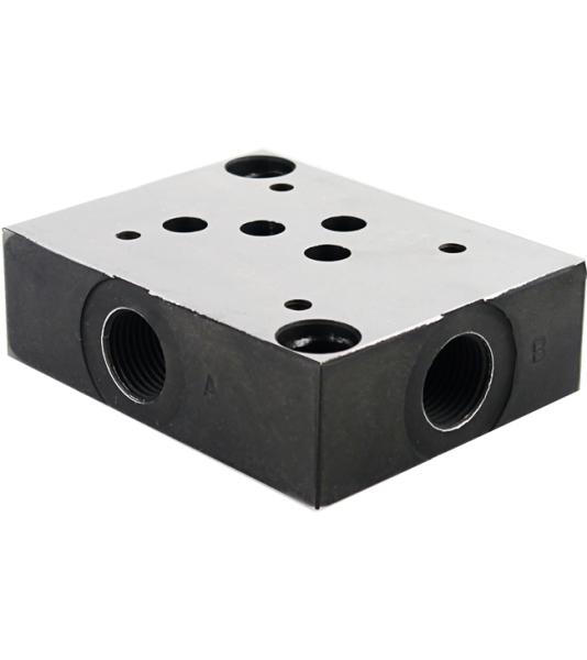 Abbildung Grundplatte NG10 Cetop 5 2-fach Stahl front