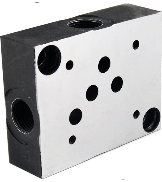 Grundplatte 1-fach NG10 (CETOP 5), Stahl, Anschlüsse seitlich